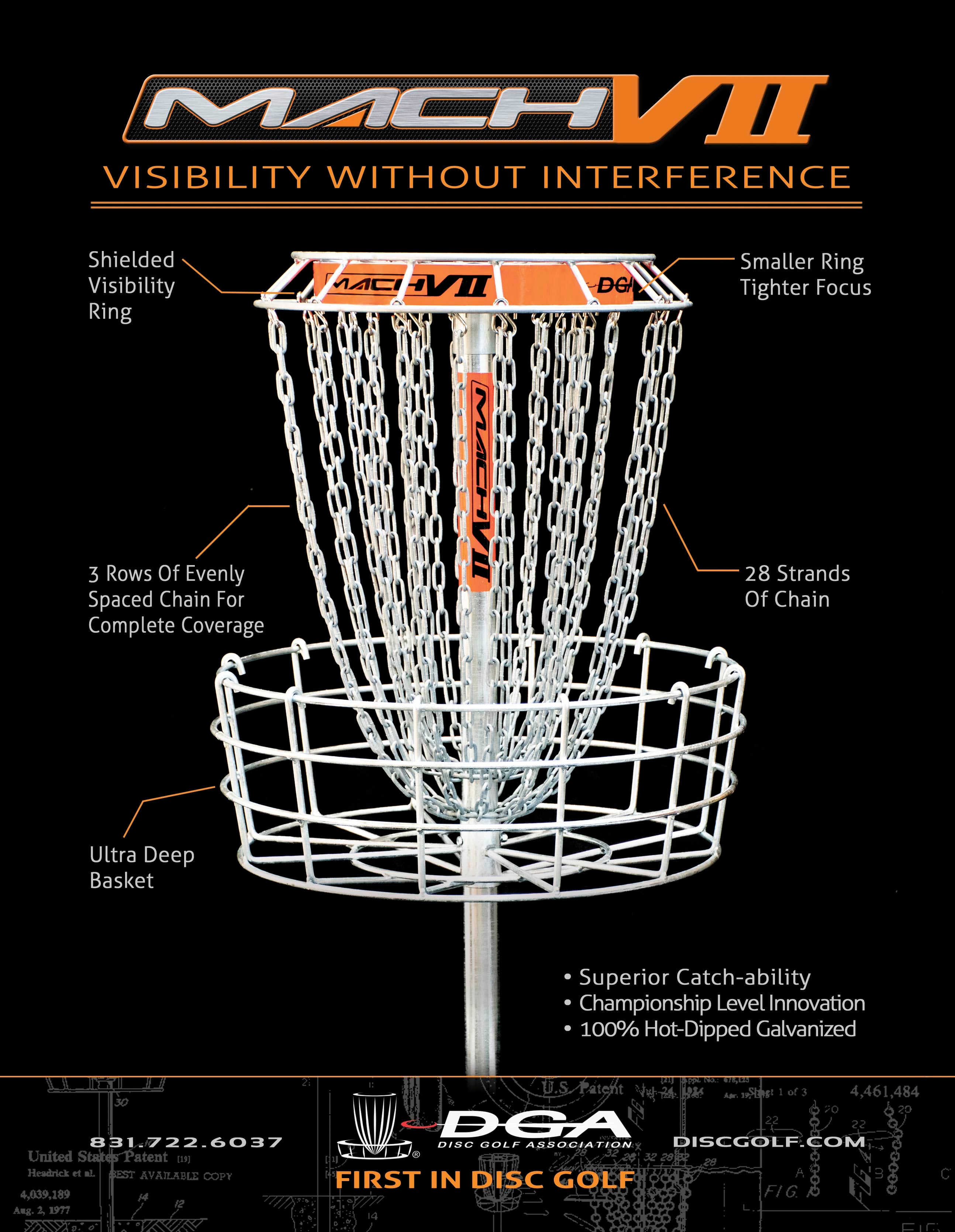 DGA Mach VII 28-Chain Disc Golf Basket