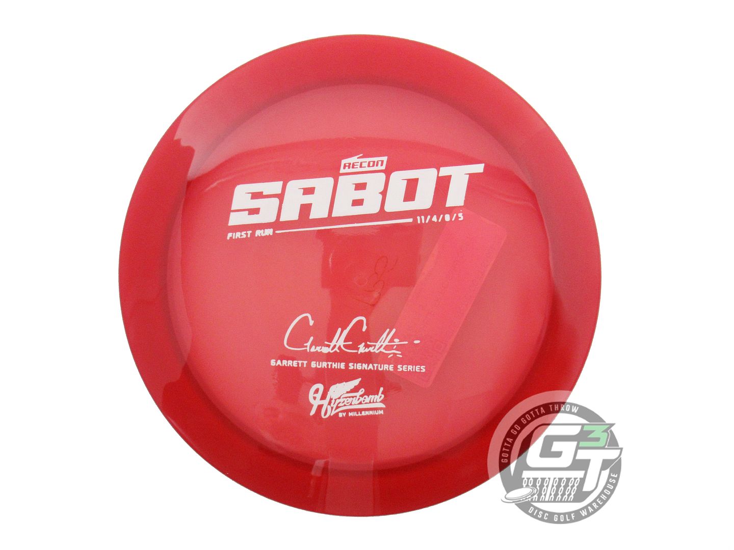 Hyzerbomb First Run Garrett Gurthie Signature Flat Top Recon Sabot Distance Driver Golf Disc (Individually Listed)