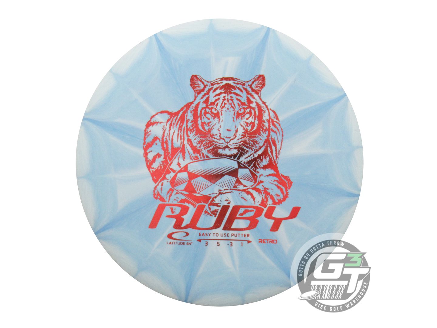 Latitude 64 Retro Burst Ruby Putter Golf Disc (Individually Listed)