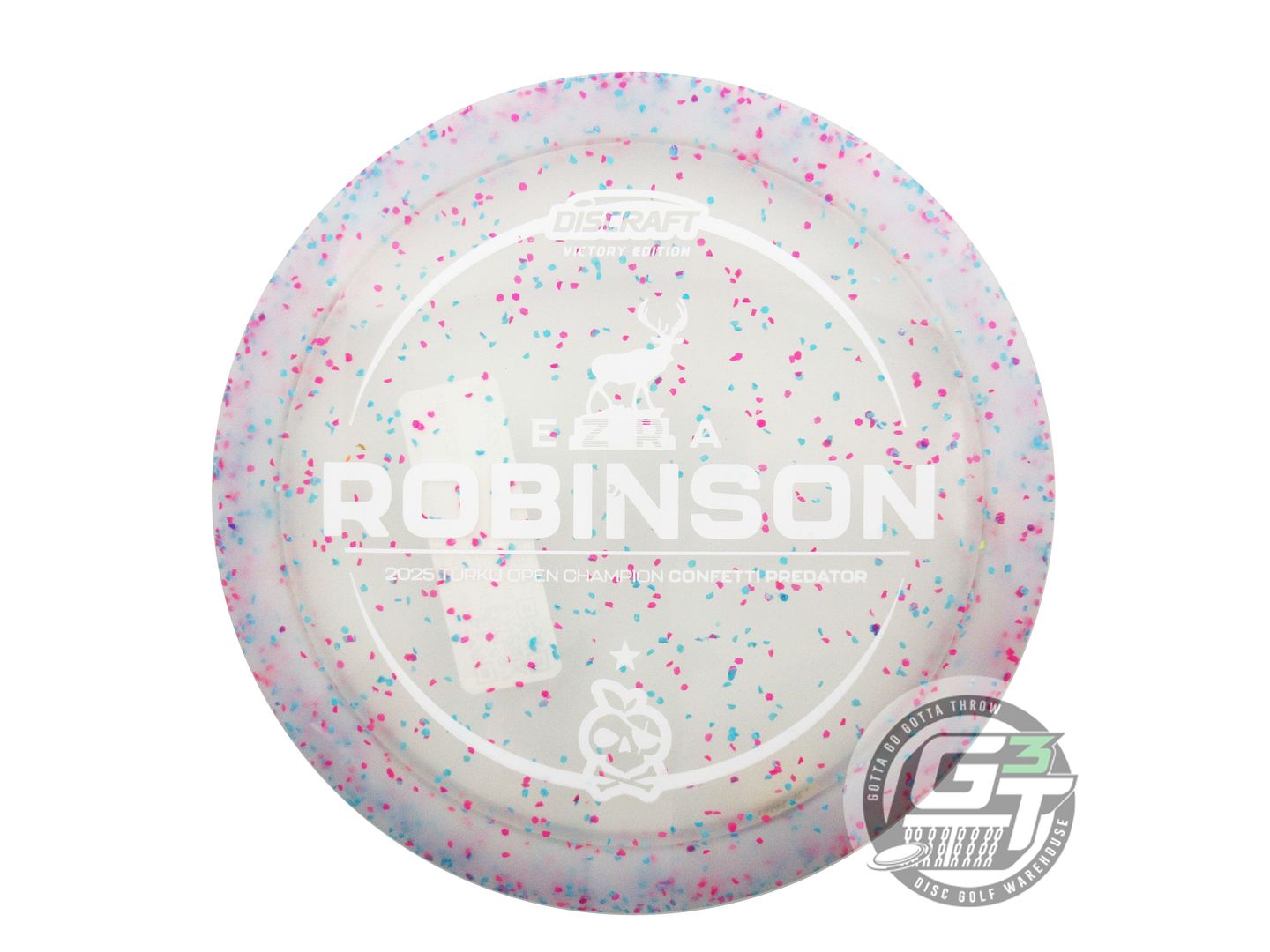 Discraft Limited Edition Victory Edition 2025 Turku Open Champion Ezra Robinson Confetti Elite Z Predator Fairway Driver Golf Disc (Individually Listed)