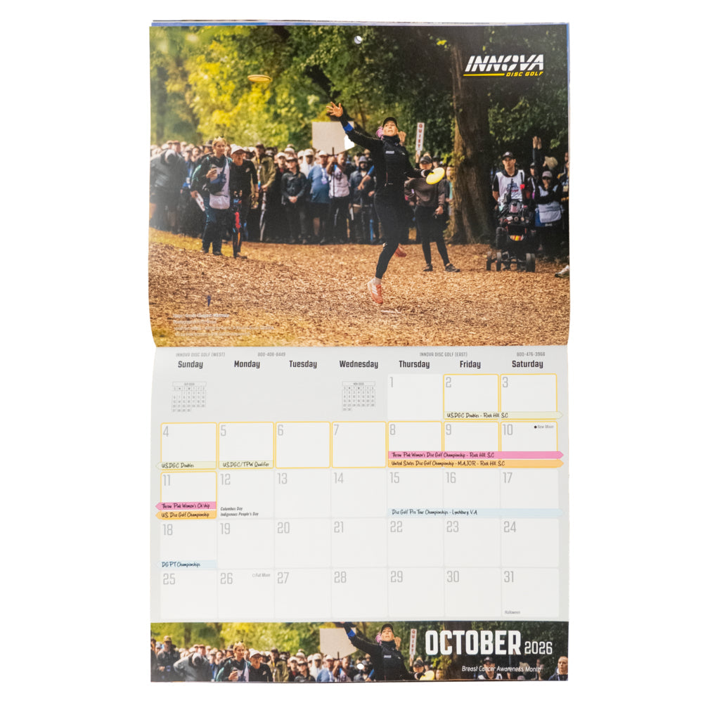 Innova 2026 Disc Golf Calendar