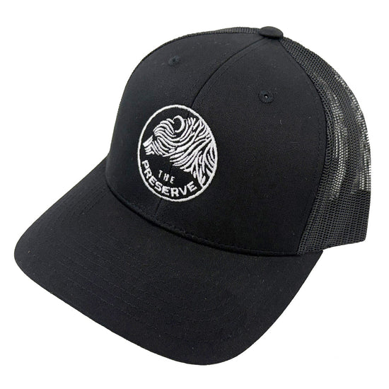 Minnesota Preserve Black Bear Logo Snapback Sport-Tek Mesh Trucker Disc Golf Hat