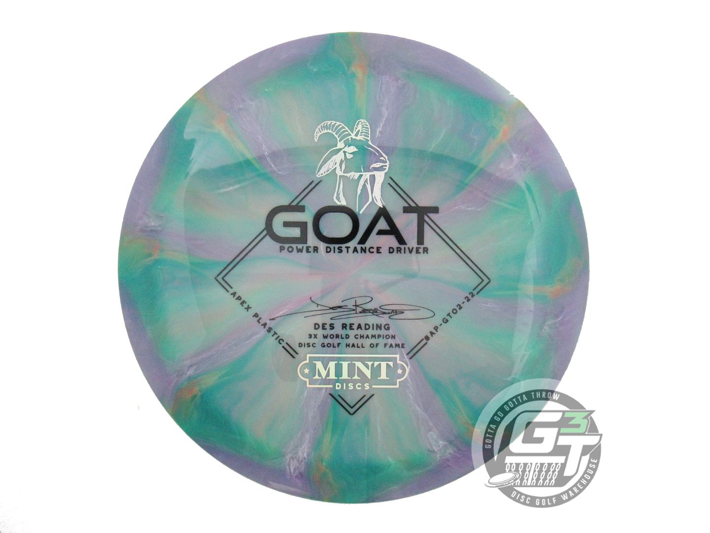 Mint Discs Swirly Apex Goat [Des Reading 3X] Distance Driver Golf Disc (Individually Listed)