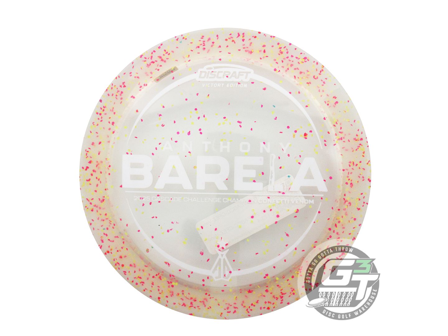 Discraft Limited Edition Victory Edition 2025 Cascade Challenge Champion Anthony Barela Confetti Elite Z Venom Distance Driver Golf Disc (Individually Listed)