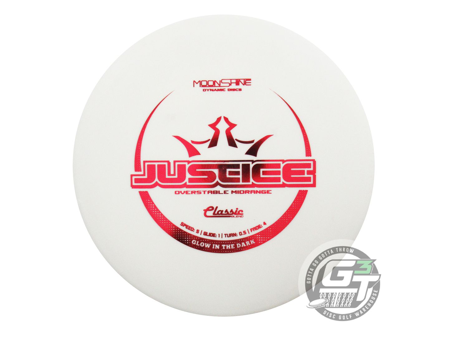 Dynamic Discs Moonshine Glow Classic Blend Justice Midrange Golf Disc (Individually Listed)