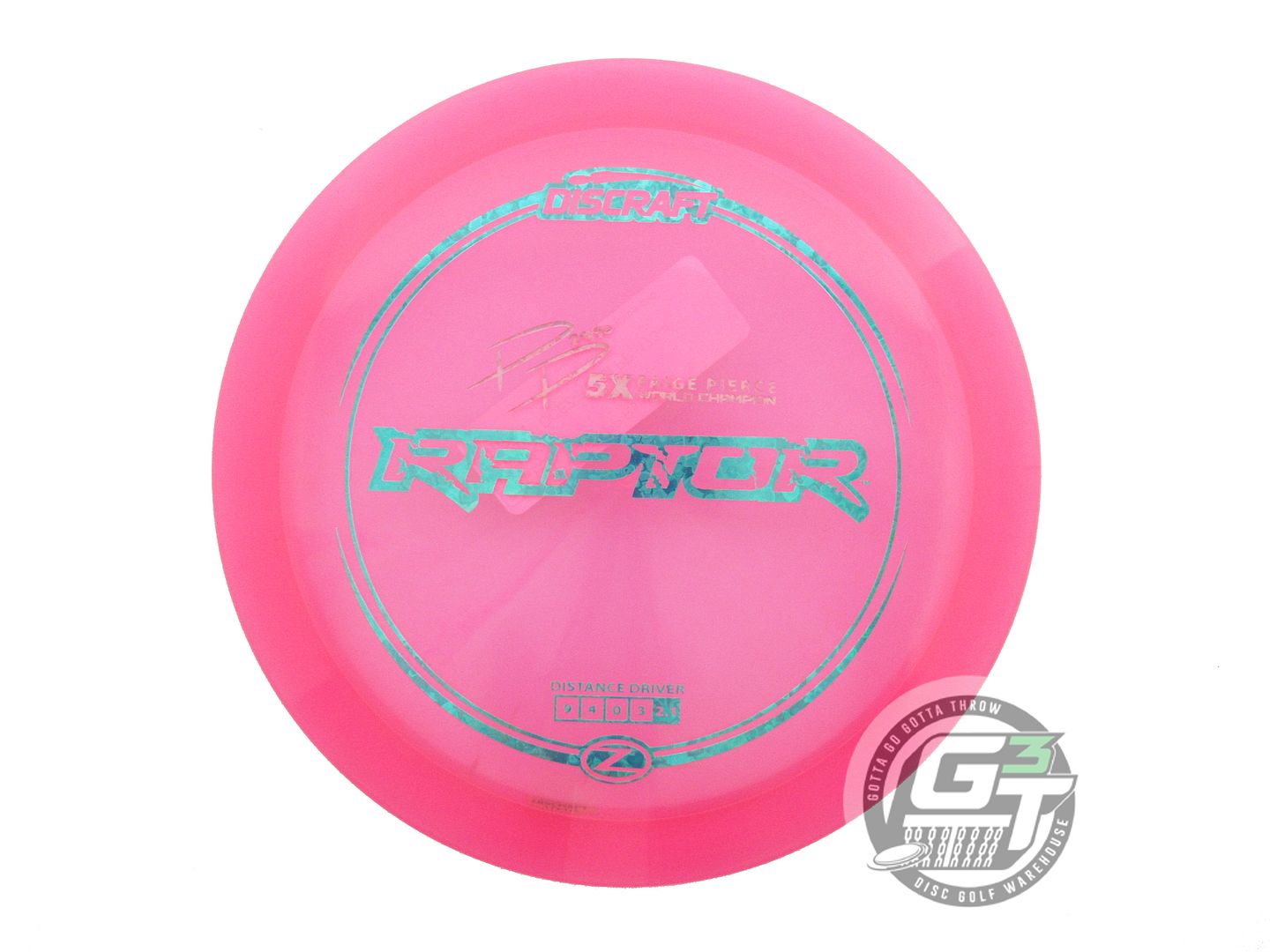 Discraft Elite Z Raptor [Paige Pierce 5X] Distance Driver Golf Disc (Individually Listed)