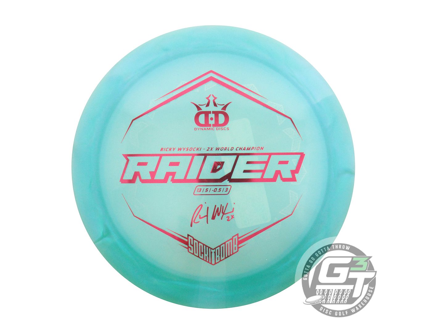 Dynamic Discs Limited Edition Ricky Wysocki Sockibomb Bottom Stamp Chameleon Lucid-X Raider Distance Driver Golf Disc (Individually Listed)