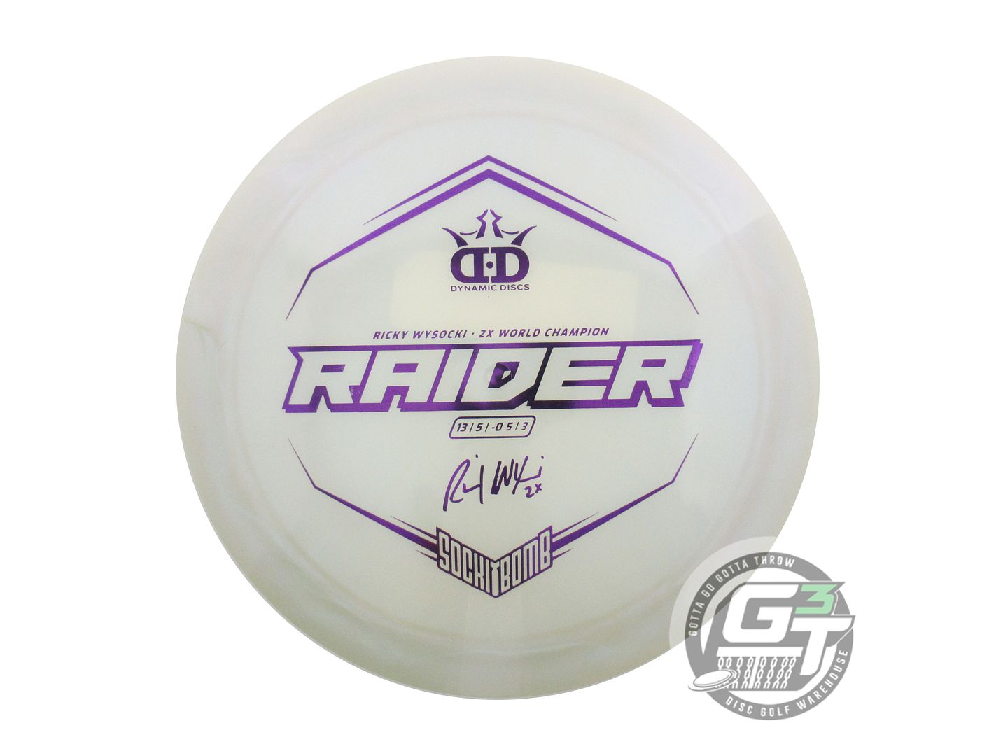 Dynamic Discs Limited Edition Ricky Wysocki Sockibomb Bottom Stamp Chameleon Lucid-X Raider Distance Driver Golf Disc (Individually Listed)