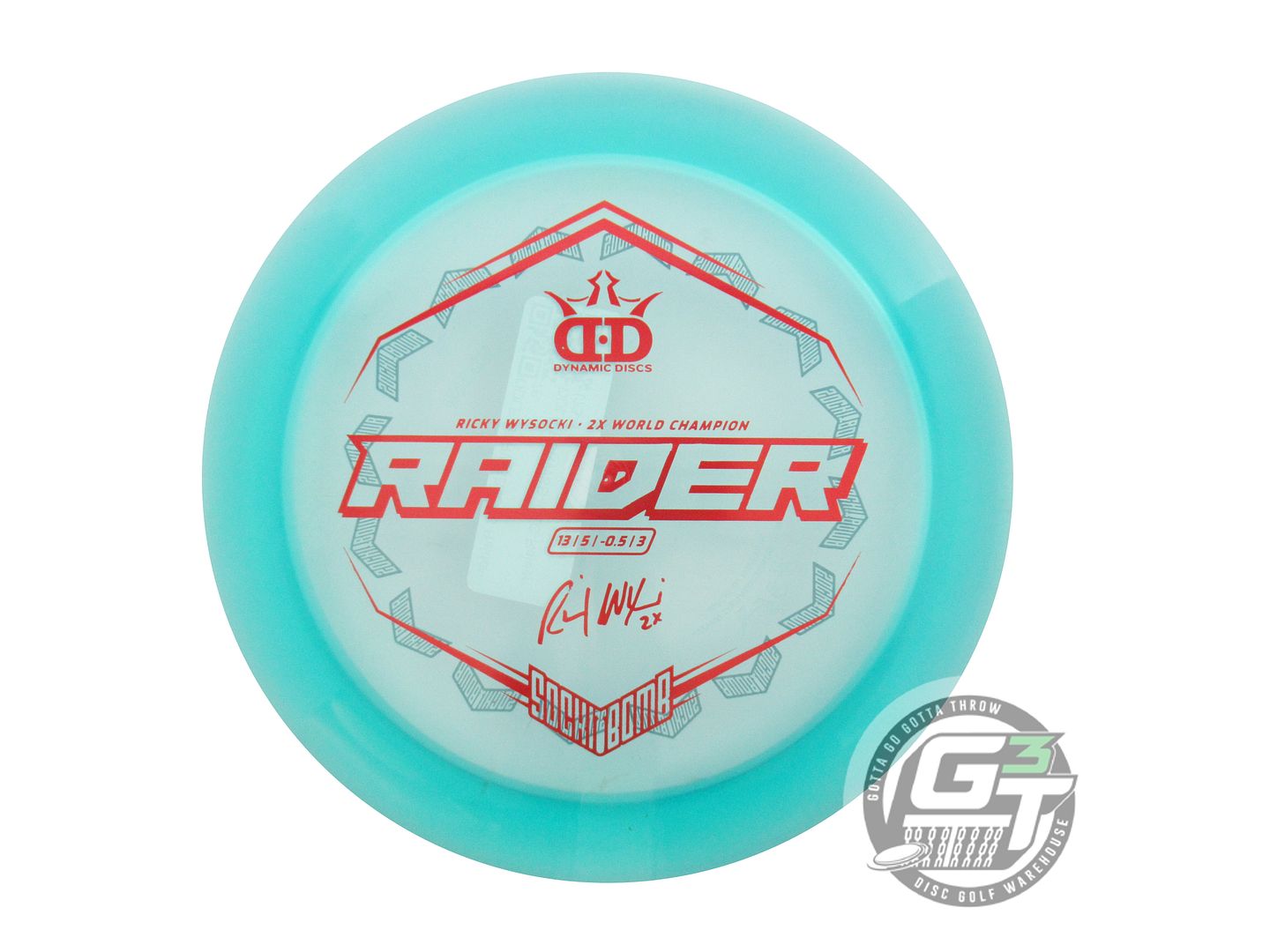 Dynamic Discs Limited Edition Ricky Wysocki Sockibomb Bottom Stamp Lucid Ice Raider Distance Driver Golf Disc (Individually Listed)