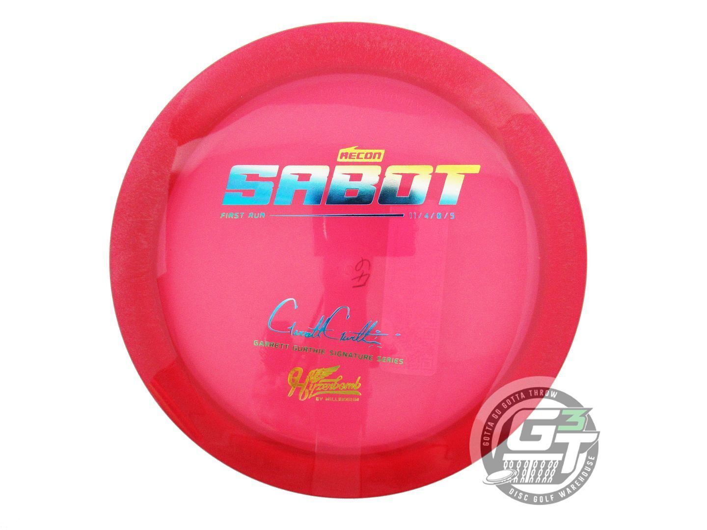 Hyzerbomb First Run Garrett Gurthie Signature Flat Top Recon Sabot Distance Driver Golf Disc (Individually Listed)