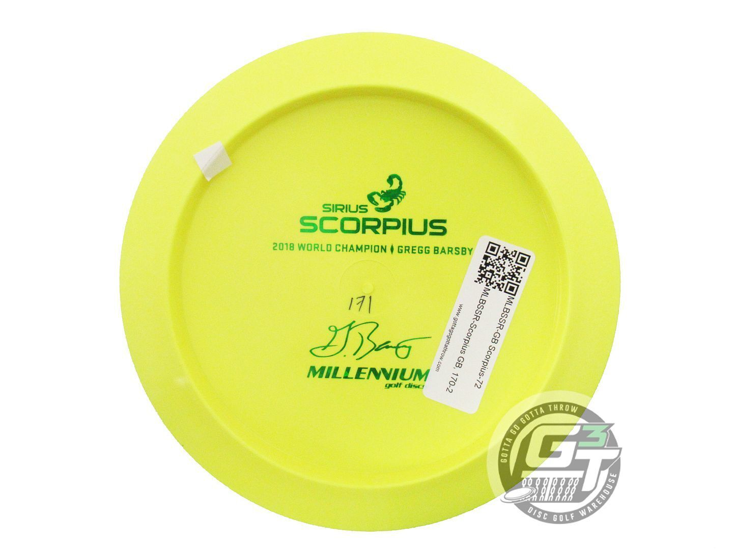 Millennium Bottom Stamp Gregg Barsby Signature Sirius Scorpius Distance Driver Golf Disc (Individually Listed)