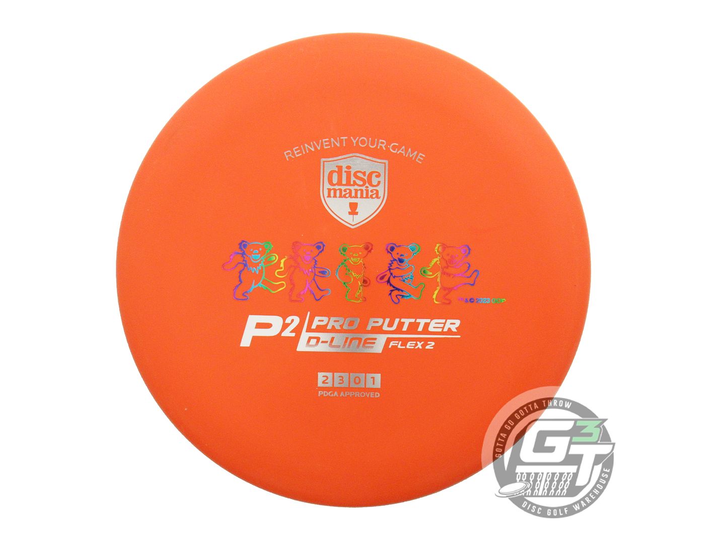 Discmania Limited Edition Grateful Dead Dancing Bears Stamp D-Line Flex 2 P2 Pro Putter Golf Disc (Individually Listed)