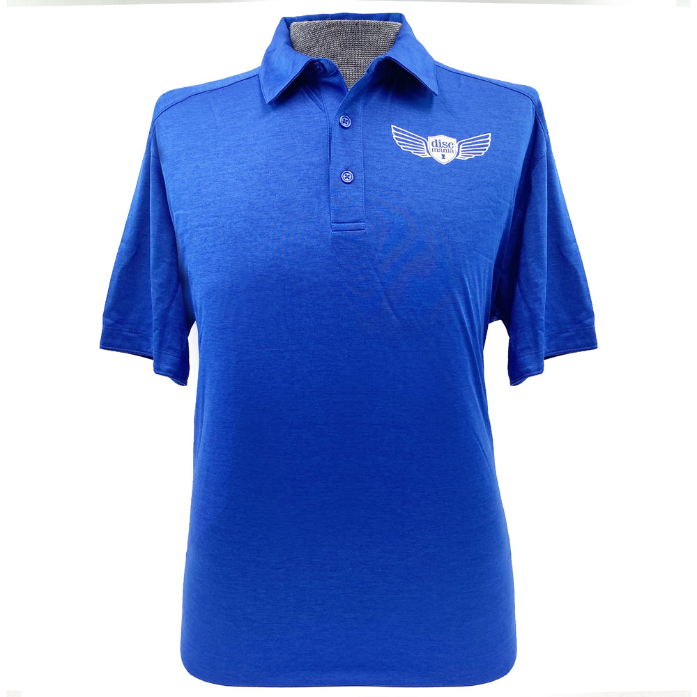 Discmania Wings Logo Digi-Heather Short Sleeve Performance Disc Golf Polo Shirt