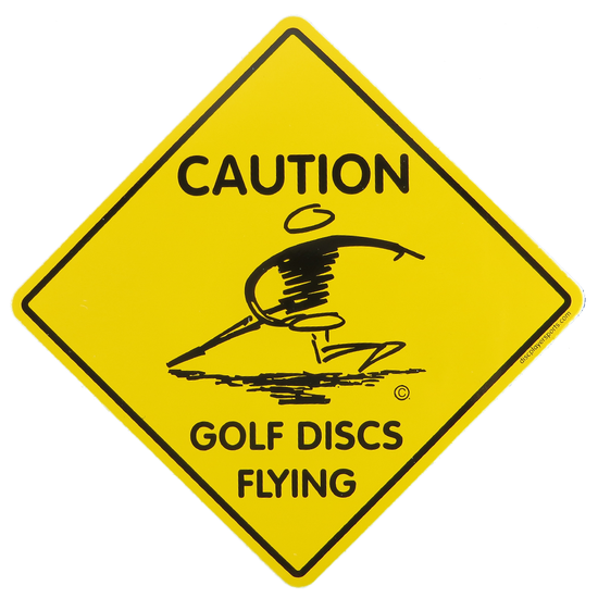 Disc Player Sports Caution: Golf Discs Flying Sticker