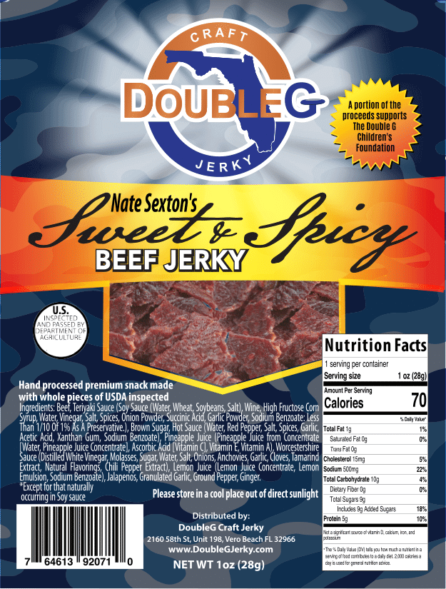 Double G Craft Beef Jerky - Nate Sexton's Sweet & Spicy