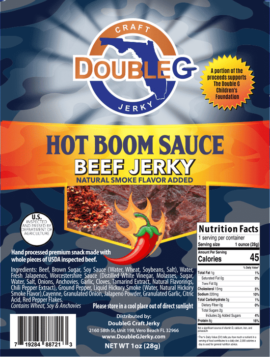 Double G Craft Beef Jerky - Hot Boom Sauce