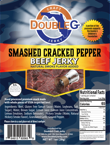 Double G Craft Beef Jerky - Smashed Cracked Pepper