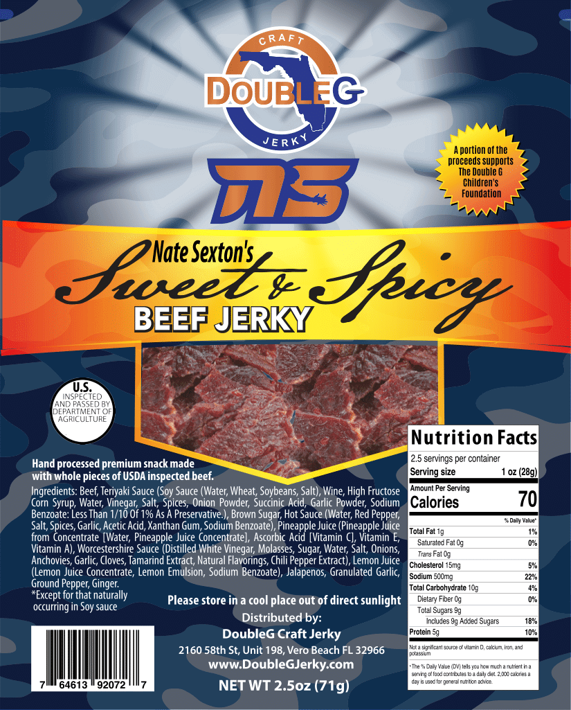 Double G Craft Beef Jerky - Nate Sexton's Sweet & Spicy