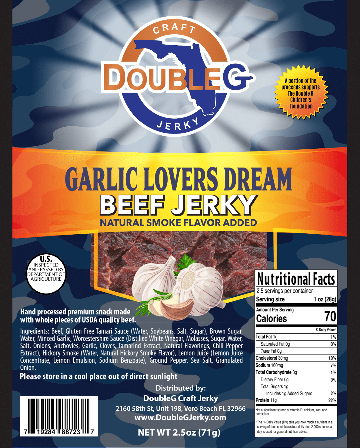 Double G Craft Beef Jerky - Garlic Lovers Dream