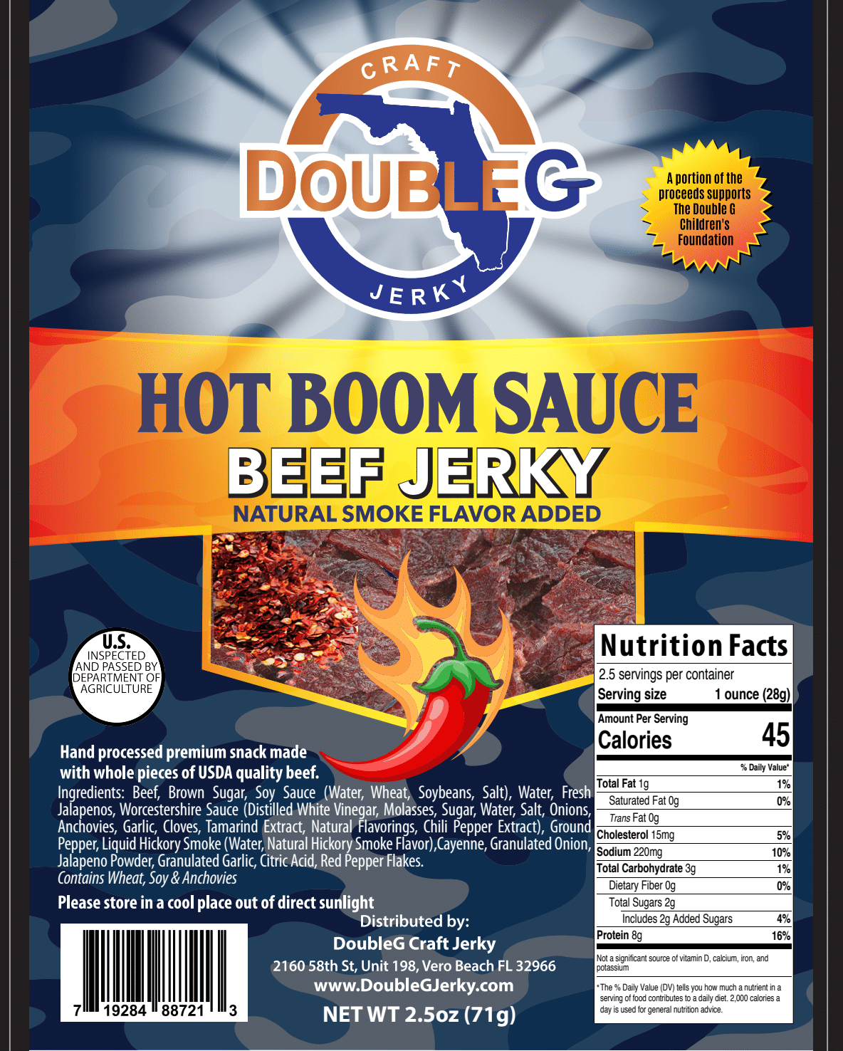 Double G Craft Beef Jerky - Hot Boom Sauce