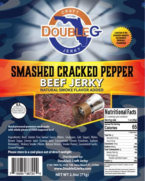 Double G Craft Beef Jerky - Smashed Cracked Pepper