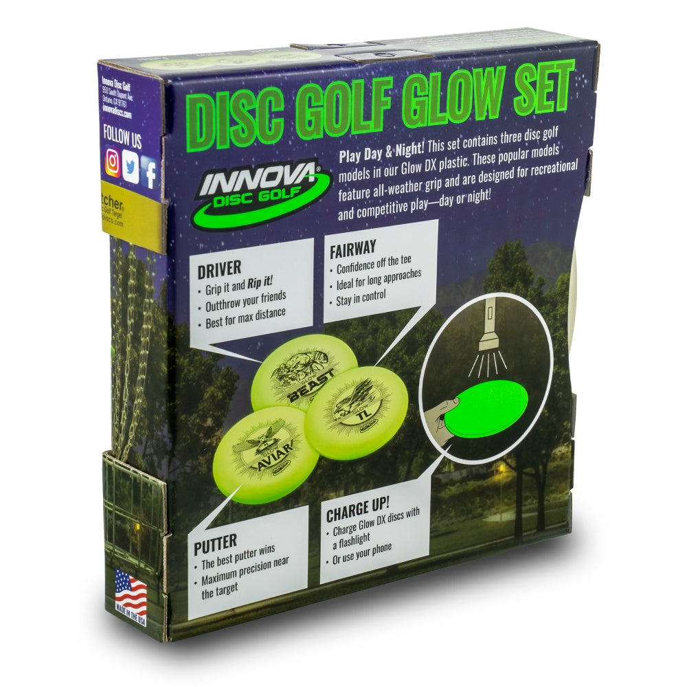 Innova 3-Disc Glow DX Beginner Disc Golf Set