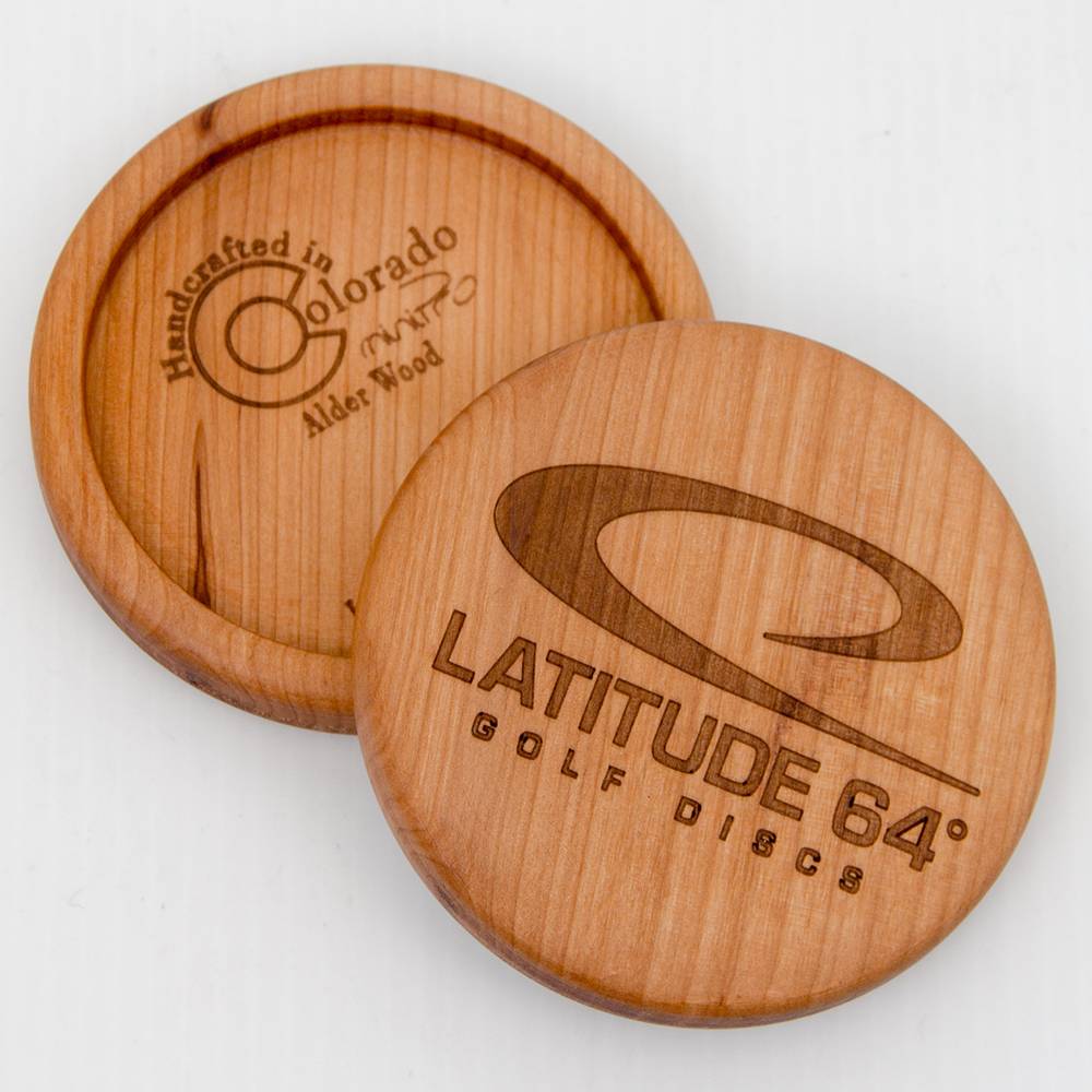 Latitude 64 Logo Alder Wood Mini Marker Disc